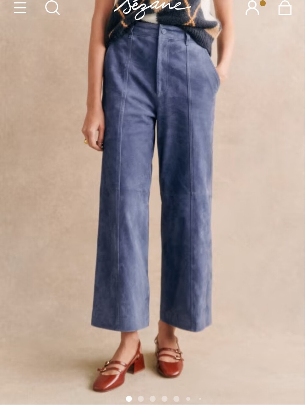 ISO Wide-Leg Trousers in Slate Blue